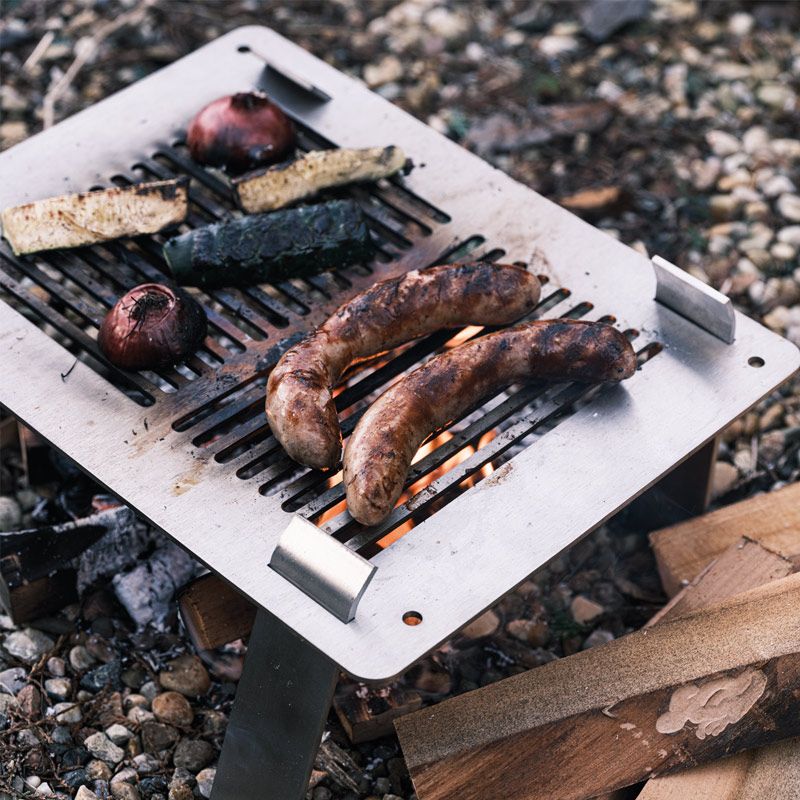 Grillplatte für Unterwegs aus Edelstahl